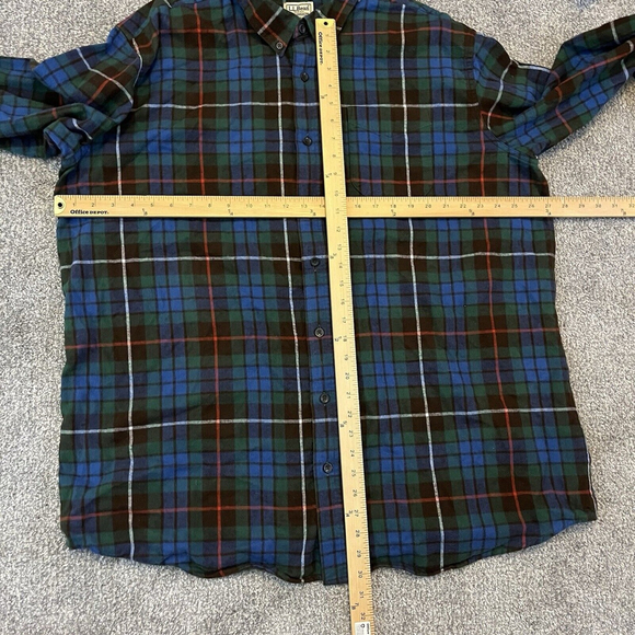 VTG L.L. Bean Traditional Fit Flannel Shirt Mens 2XL Tall Red Green Plaid 228066 - Picture 5 of 6